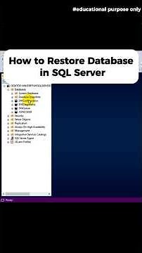 How to Restore Database in SQL Server