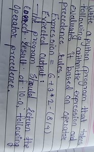 Write a python program that takes following arithmetic expressi... | Filo