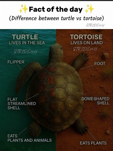 Why You Misidentify These Giants 🐢#Stride24H#shorts #NatureFacts#TurtleVsTortoise#SubscribeAndShare