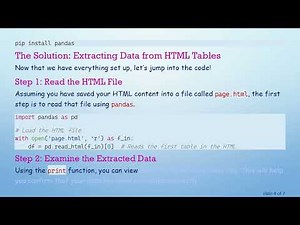 Extracting Data from HTML Tables Using Python 3