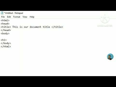 Create your first webpage. How to set up a simple webpage using notepad and save as .html