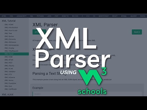 W3Schools XML Parser tutorial | XML Tutorial for Beginners | W3Schools XML Parser