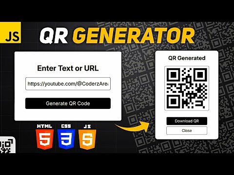 QR Code Generator using HTML CSS JavaScript | JavaScript Mini Project | Coderz Area
