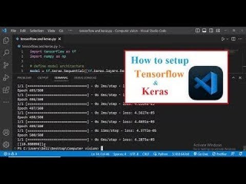 how to setup keras and tensorflow in vs code using python