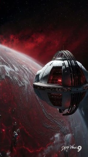 Futuristic Orbiter Scanning a Mysterious Alien Planet