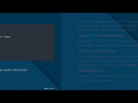How to Use SQL Query Subqueries with COUNT() Function Effectively