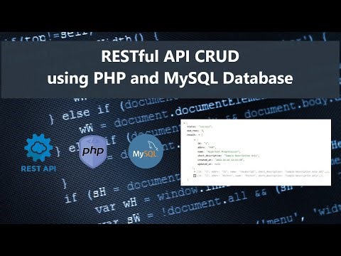 RESTful API CRUD using PHP and MySQL Database Tutorial DEMO