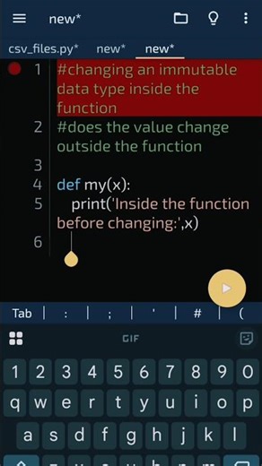 Do changes inside the function affect an immutable data type outside the function? #python