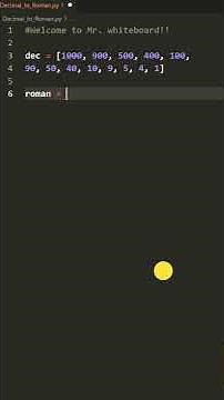 #shorts #python Convert Integers to Roman Numbers using PYTHON