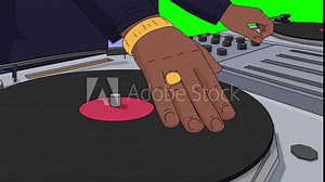 DJ Mixer, animation on a green screen.