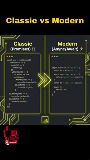 Classic vs Modern using Promise and async / await #javascript #fullstack #webdevelopment