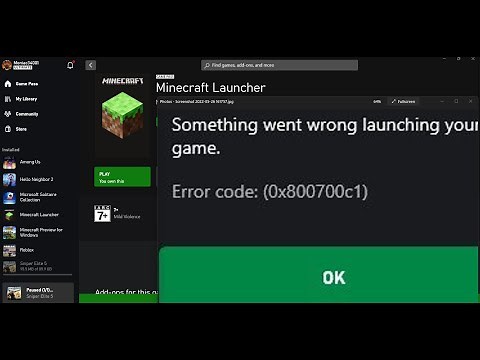 Fix Error Code (0x800700c1) When Launching Minecraft Launcher On Windows PC (Xbox Game Pass)