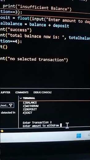 How to make ATM 🏧 machine using python 🐍#coding #atm #100daysofcode #codinglife#python#5minutecrafts