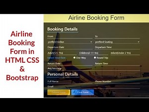 Airline Booking Form | HTML | CSS | BOOTSTRAP |