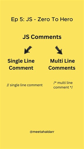 Ep 5: JS Comments - single/multi line | #javascript #coding