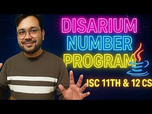Disarium number program in Java || ISC class 11 & 12 CS by YP Computer Classes