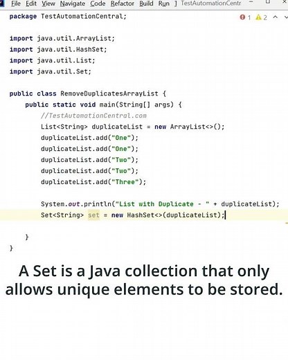 How to Remove All Duplicates from an ArrayList - Java Collections | Java Program Interview Question