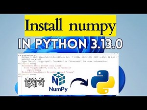How to install NumPy on Python 3.13.0 in Windows 11 | PIP install NumPy | NumPy installation