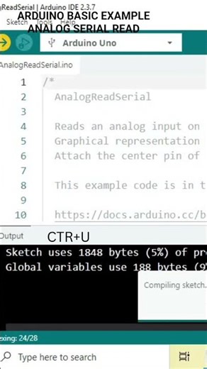 Analog serial read with arduino #arduino #arduinoproject#arduino basic