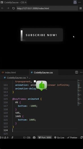 Animated Subscribe Button 😱 (HTML CSS #webdevelopment #coding #programming