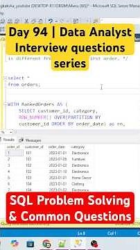 Day - 94 | Data Analyst Interview: SQL Problem Solving & Common Questions #azure #sqltips #coding