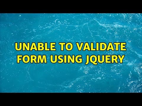 Unable to validate form using jquery