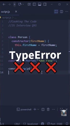 JS Interview Q91: JavaScript Class Trap Explained!🤕✍ #class #javascriptinterview #devshorts