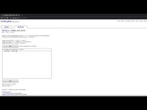 String-1 (make_out_word) Python Tutorial || codingbat.com
