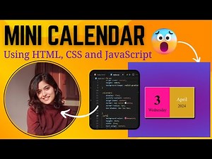 How To Create a Mini Calendar Using HTML CSS and JavaScript | Mini Project For Beginners | 2024