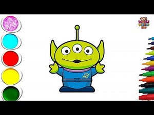 How to Draw Cute Alien 👽 | Easy Cartoon Drawing & Coloring for Kids