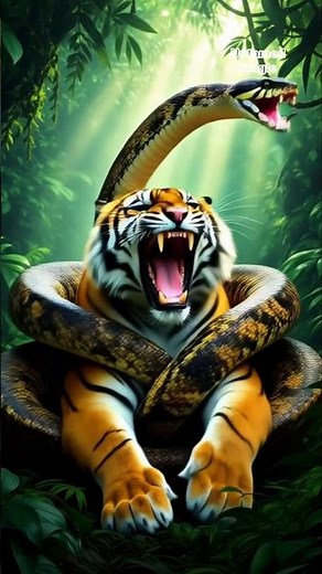 "Giant Python vs Tiger | Deadly Jungle Fight | Tiger Struggles to Escape Snake Attack | Wild Animal