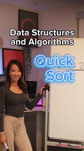 Learn a high level overview of the Quick sort algorithm in ~60seconds! ⭐️Python implementation at the end⭐️ #learntocode #learncoding #codinginterview #datastructuresalgorithms #dsa #girlswhocode #quicksort #sortingalgorithm #fyp