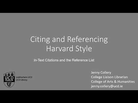 Citing and referencing using the Harvard Style