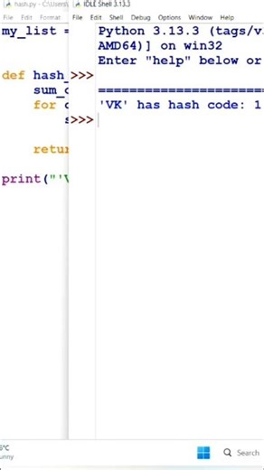 python hashtable generation #coding #programminglanguage #codingbat #trendingshorts #trending