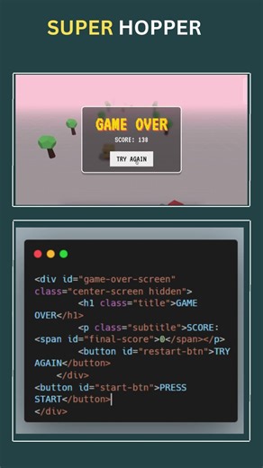 Super Hopper | Jump Animation / Mini Game using HTML, CSS & JavaScript