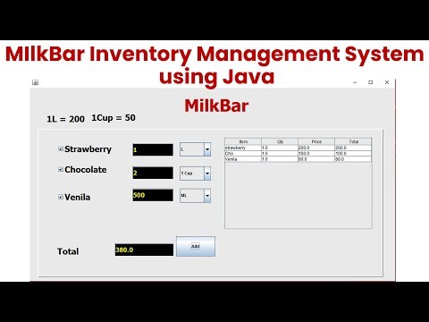 MilkBar Inventory Management System using Java
