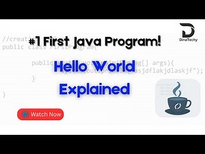#1 Java Beginner Tutorial – Hello World Program Explained Step by Step | DinaTechy #java #coding