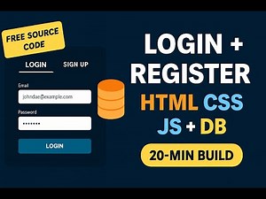 Build Login & Sign‑Up Forms with Database – Step‑By‑Step (20 Mins!)