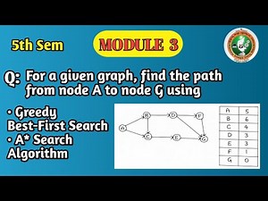 VTU | 5th Sem | AI Module 3 | Greedy Best First Search & A* Search | Solved Graph Problem | BCS515B