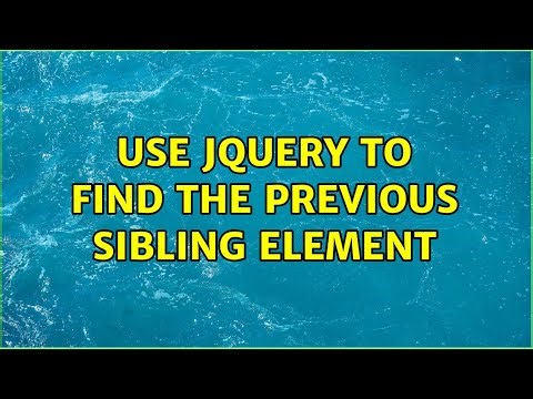 Use jQuery to find the previous sibling element (3 Solutions!!)