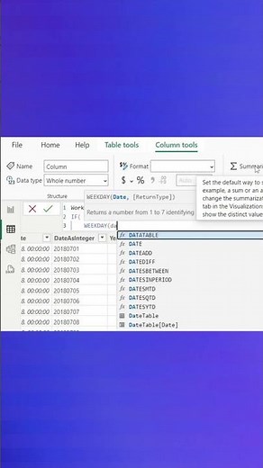 WEEKDAY CREATE CALCULATED COLUMN WITH WORKING DAYS #powerbi #dax