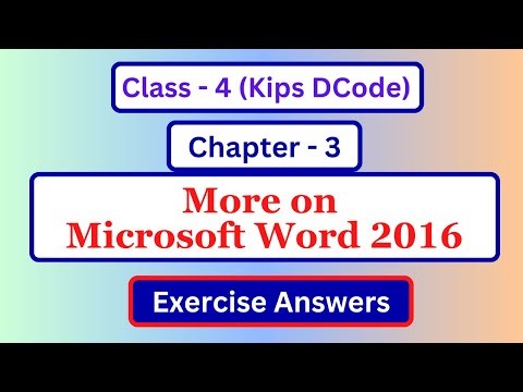 Class 4 Computer Chapter 3 Question Answer | Computer Class 4 Lesson 3 Exercise Answer | Kips Decode