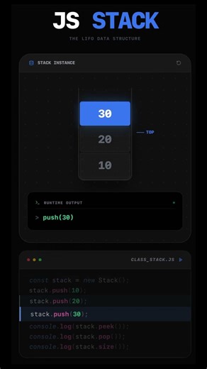 Stack Data Structure Visualized in JavaScript #coding #programming #javascript #dsa