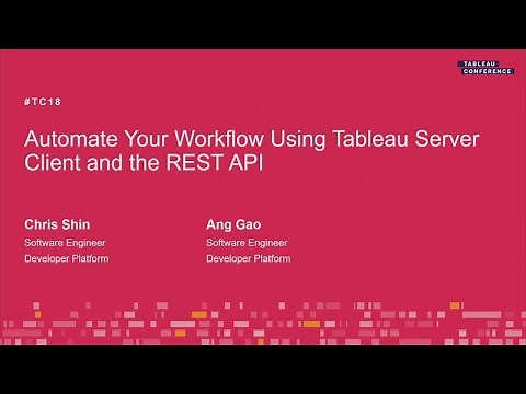 Tableau Server Client & the REST API to automate your workflow