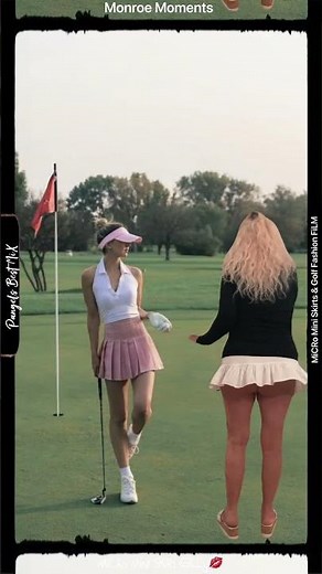 MONROE MOMENTS with MiCRo MiNi SKiRt GiLLy on the GoLf Course 14 #shorts