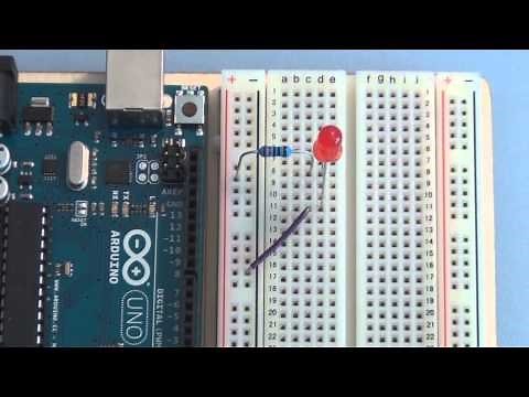 Arduino Uno Tutorial Basic circuit breadboarding
