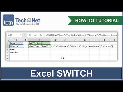 How to use the SWITCH function in Excel