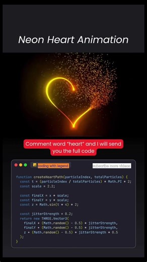 💜 Heart animation using HTML CSS and JavaScript @coding with legend #shorts #coding