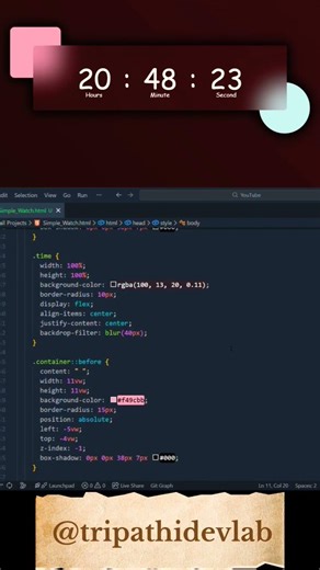 Create This MODERN Digital Clock with HTML, CSS & JavaScript! ⌚ (Live Updating) #JavaScript #css