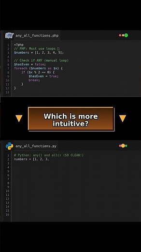 Any and All Functions: Boolean Logic SHORTCUTS! #phpvspython